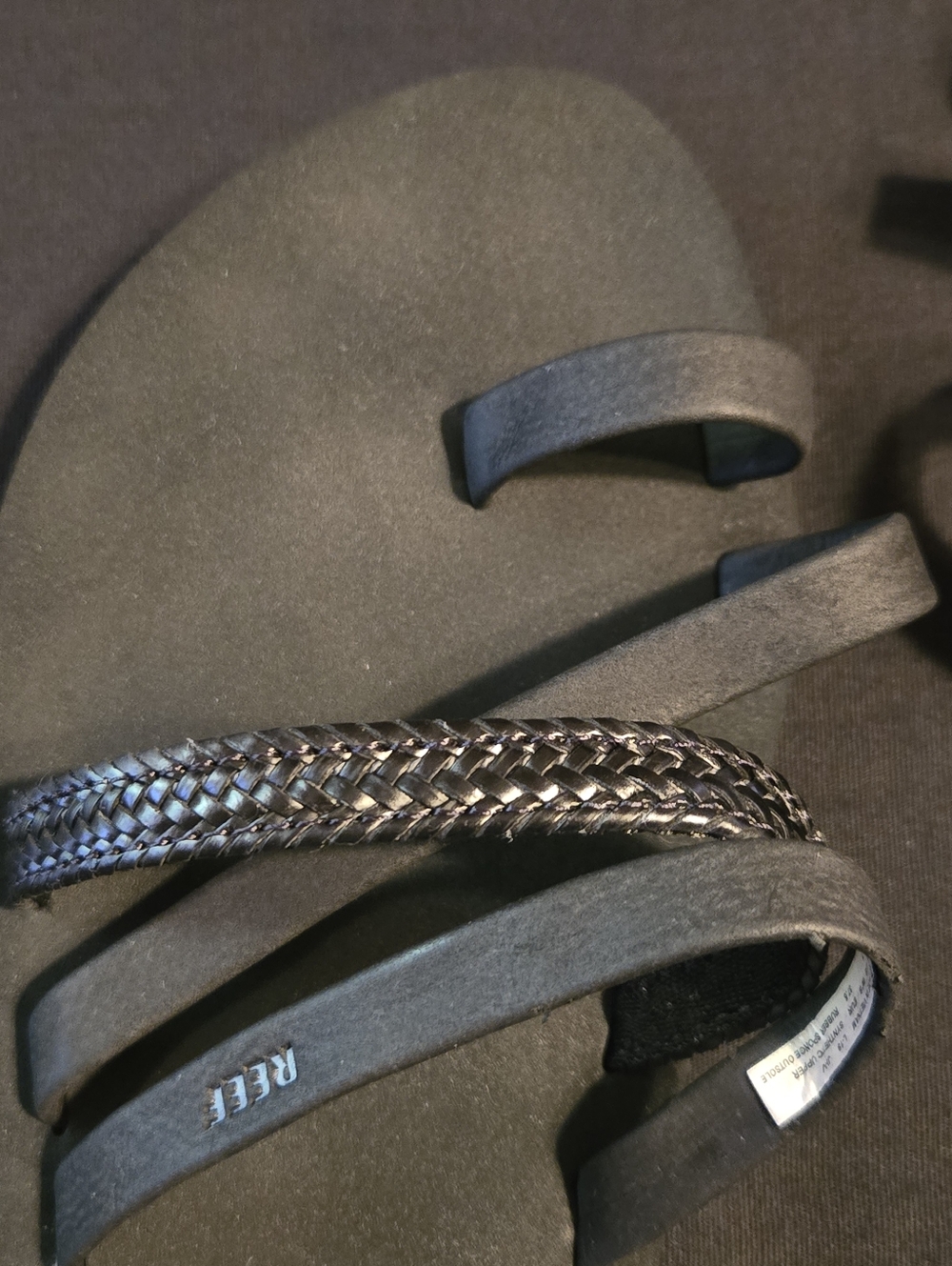 Reef Black Braided-Strap Women's Flip Flops - Picture 4 of 6